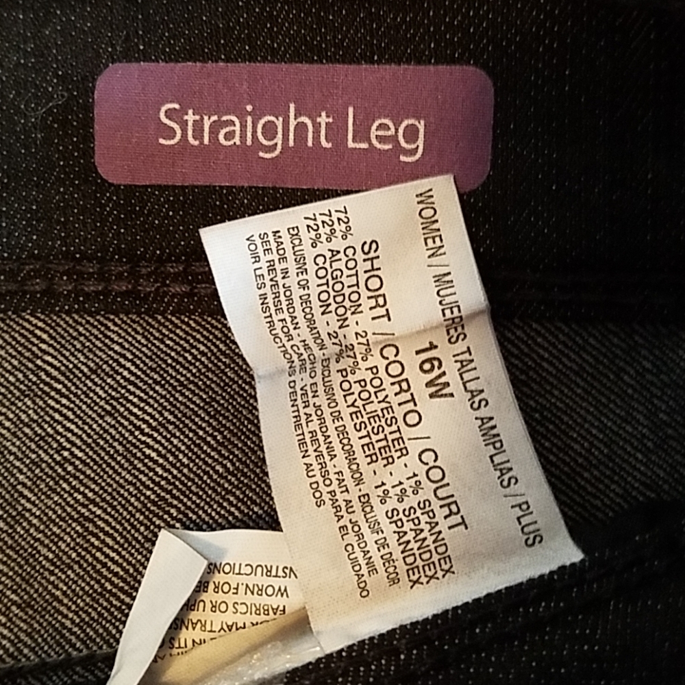 Gloria Vanderbilt Straight Leg Jeans - 16W Short - Picture 6 of 8